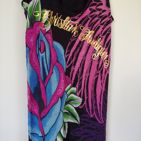 Christian Audigier Los Angeles Knit Tank Top Long Size Large - Picture 7 of 16